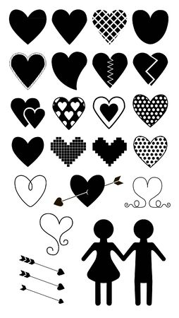 Vector set of love symbolsのイラスト素材