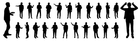Gesturing man silhouettesのイラスト素材