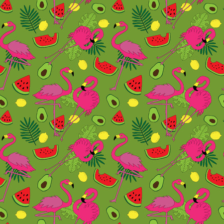 Tropical seamless hand drawn patternのイラスト素材