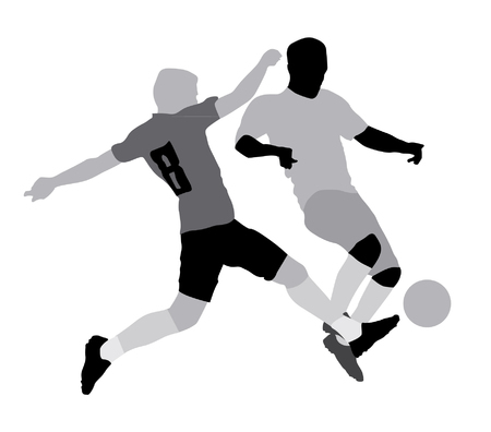 Vector soccer players silhouettesのイラスト素材