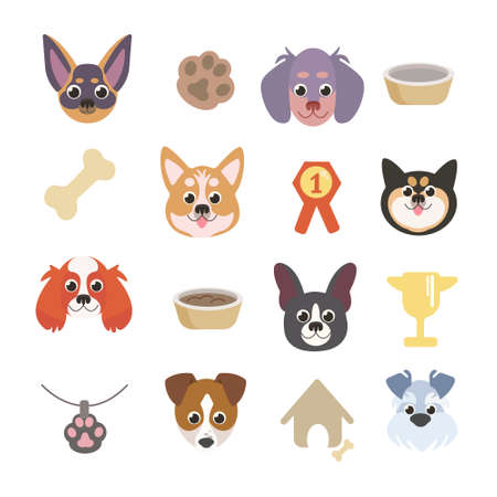 Dog care set. Isolated on a white background.のイラスト素材