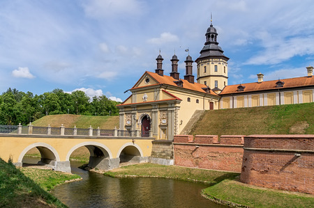 Nesvizh castle in summer on a sunny dayのeditorial素材