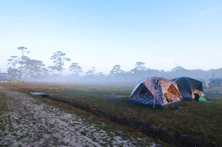 Camping in fog