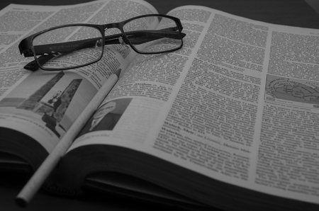 book and glassesの写真素材