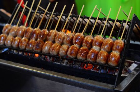 thai sausage  pork grillの写真素材