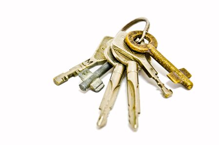 A bunch of keys isolated の写真素材