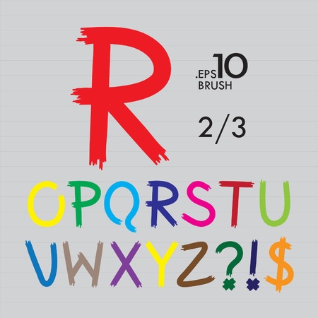 2-3 Set of Brush Vector Alphabet O-Z Editableのイラスト素材