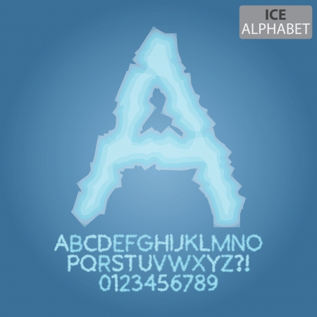 Frozen Ice Alphabet and Numbers Vectorのイラスト素材