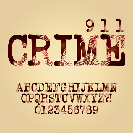 Abstract Criminal Alphabet and Digit のイラスト素材