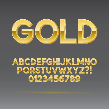 Gold Font and Numbersのイラスト素材