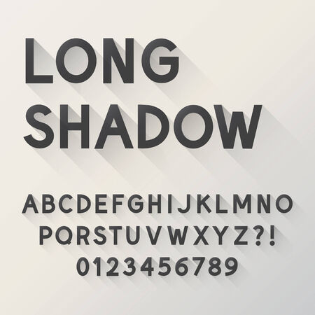 Bold Long Shadow Alphabet and Numbers,のイラスト素材