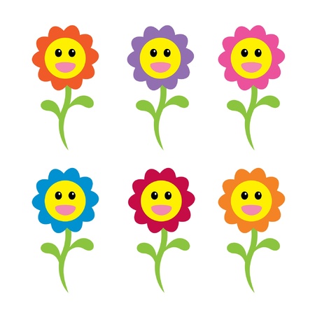 Happy Face flowersのイラスト素材
