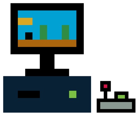 Pixel pc and joystickのイラスト素材