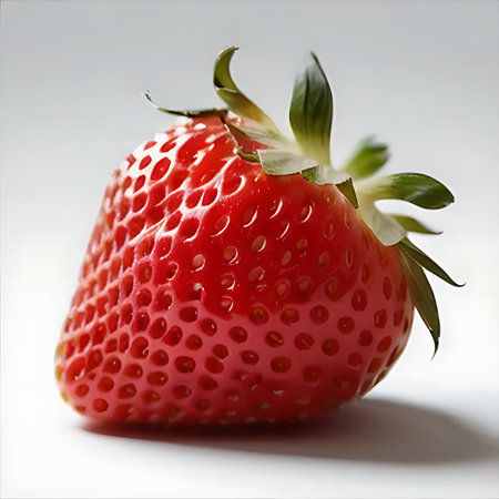 Strawberry isolated on white background. Close-up. Studio shot.の素材