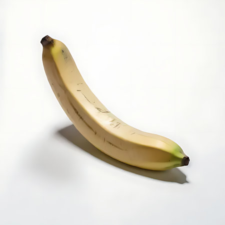 Banana on a white background with shadow. 3d illustration.の素材