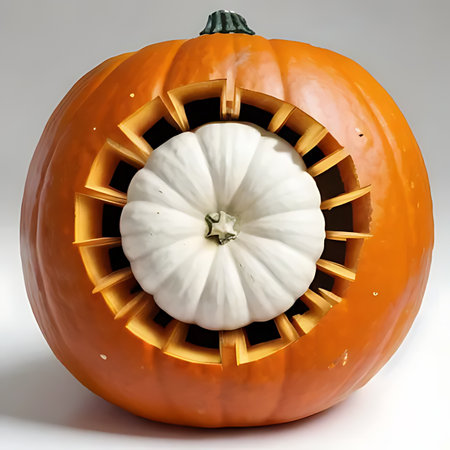 Halloween pumpkin on a white background. 3d render image.の素材