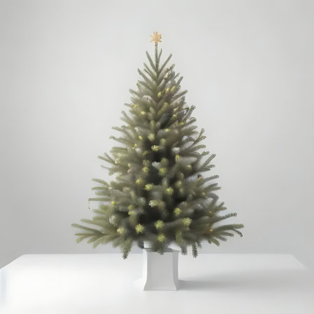 Christmas tree on a white background. 3d rendering, 3d illustrationの素材