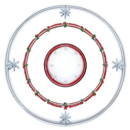 Christmas frame with snowflakes on a white background. Computer generated graphics.の素材