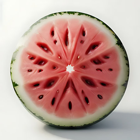 Watermelon slice isolated on white background. 3d render illustration.の素材