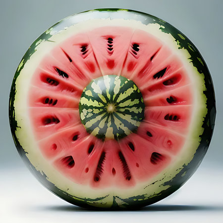 Half of watermelon isolated on white background. 3D illustration.の素材