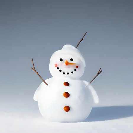 snowman on a white background, 3d illustration, imageの素材