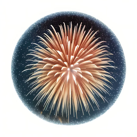 Fireworks on the background of the starry sky. Illustrationの素材