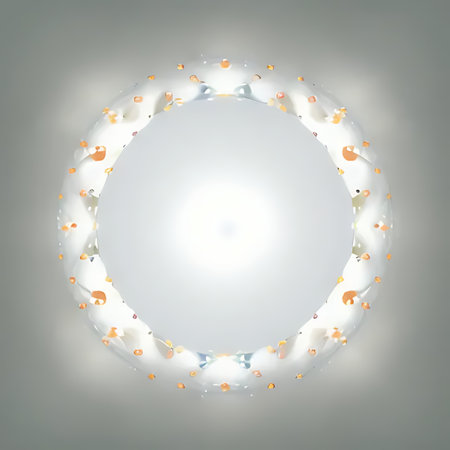 Circle light background with bokeh effect. Vector illustration.の素材