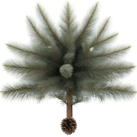 Palm tree isolated on white background. 3d rendering. Computer digital drawing.の素材