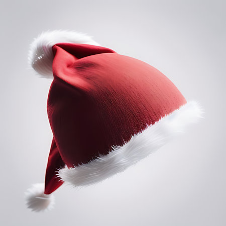 Santa Claus red hat isolated on white background. Clipping path included.の素材
