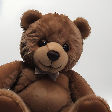 teddy bear sitting on a white background. 3d illustration.の素材