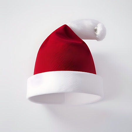 Santa Claus red hat isolated on white background. 3d illustration.の素材