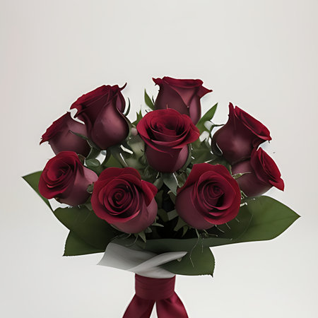 Bouquet of red roses on a white background. 3d renderingの素材