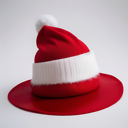 Santa Claus red hat isolated on white background. 3d illustration.の素材