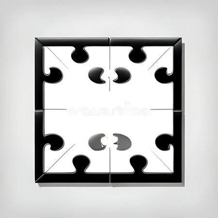 Puzzle piece on white background. Vector illustration. Eps 10.の素材