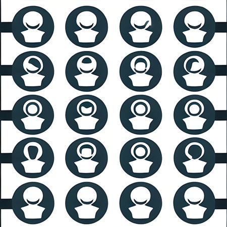 Set of round icons for social networks. Vector illustration in a flat style.の素材