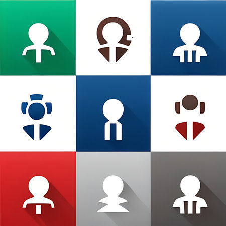 Illustration of a person icon set with long shadow effect - vectorの素材