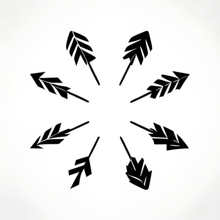 arrows and arrows in the form of a circle on a white backgroundの素材