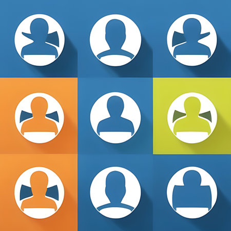 Set of icons for users in flat design style. Vector illustration.の素材