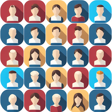 Set of people avatars in flat design style. Vector illustration.の素材