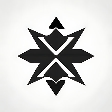 Abstract black and white star on a white background. Vector illustration.の素材