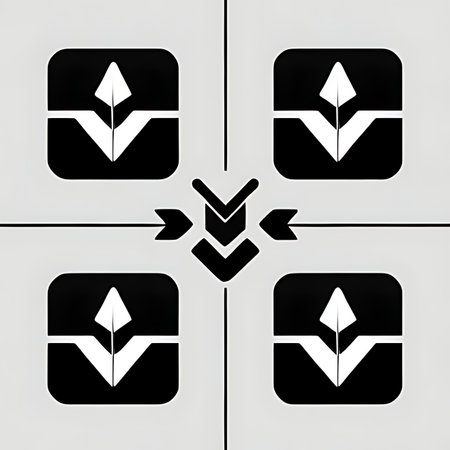 Set of arrows indicating the direction of movement on a white background.の素材