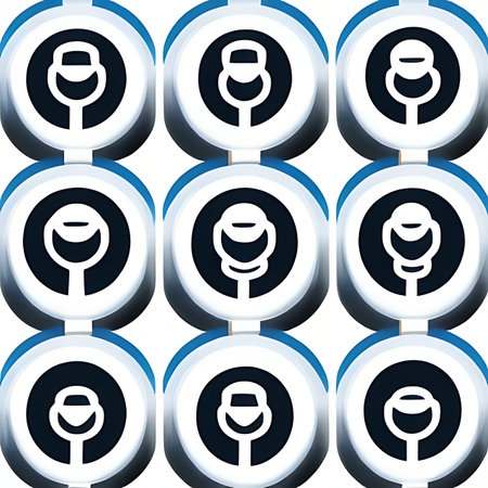 Set of white and blue icons on the theme of social networks.の素材