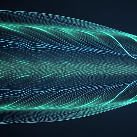 Abstract background with lines and waves, 3d rendering. Computer digital drawing.の素材