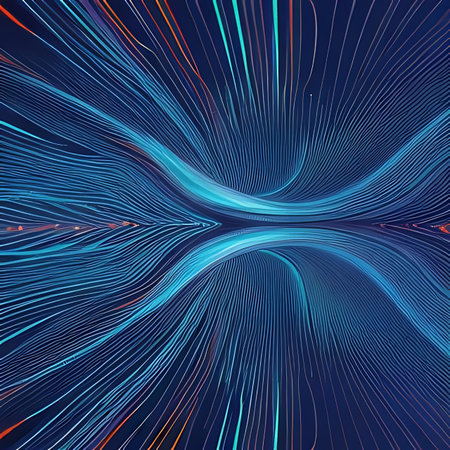 Abstract blue background with dynamic lines. Vector illustration for your design.の素材