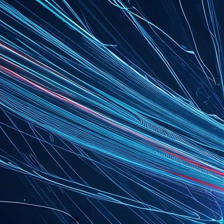 abstract background with blue and red lines, 3d render illustrationの素材