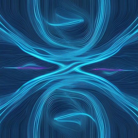 Abstract blue background with wavy lines. Vector illustration for your designの素材