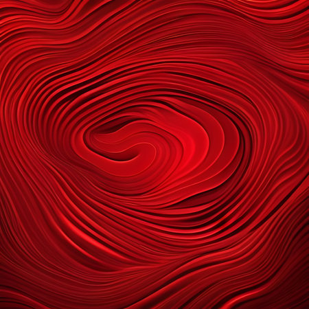 Abstract red background with smooth wavy lines. 3d render illustrationの素材