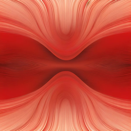 Abstract red background with wavy lines. Vector illustration for your design.の素材