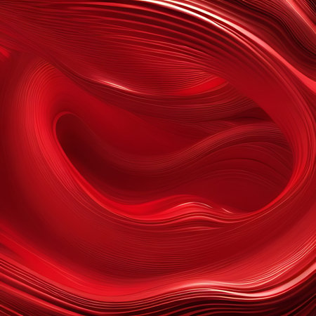Red abstract background with smooth lines in it. 3d rendering.の素材