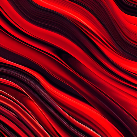 Red and black abstract background with wavy lines. 3d renderの素材